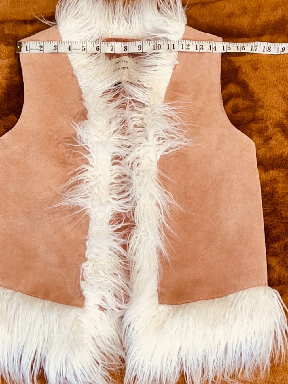 Free People Understated Indigo River Vest Pink XS faux fur - Picture 16 of 16